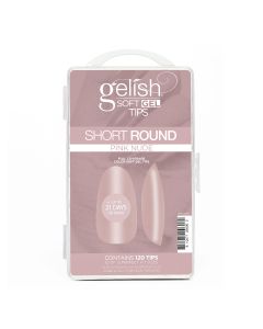 Soft Gel Tips - Pink Nude Short Round 120CT