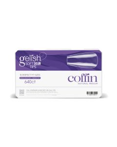 Soft Gel 640CT Clear Full Coverage Tips - Medium Coffin