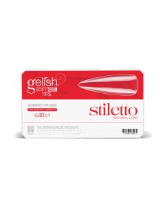 Soft Gel 640CT Clear Full Coverage Tips - Long Stiletto