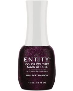 Entity One Color Couture Soak-Off Gel Enamel Mini Skirt Maroon 0.5 fl oz. DEEP PLUM SHIMMER
