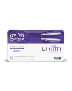 Soft Gel&trade; 640CT Clear Full Coverage Tips - Medium Coffin