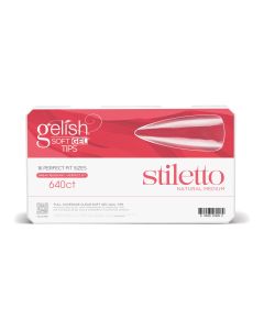 Soft Gel&trade; 640CT Clear Full Coverage Tips - Medium Stiletto