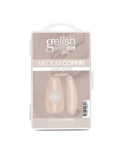 Soft Gel Tips - Light Nude Medium Coffin 120CT