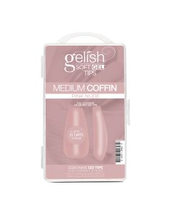 Soft Gel Tips - Pink Nude Medium Coffin 120CT