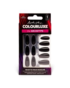 Artistic ColourLuxe Press-On Tips Short Almond - Onyx Obsession