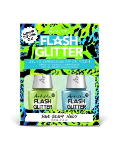 Artistic Glow In The Dark Turquoise/Lime Green Duo Flash Glitter, 15 mL - 0.5 Fl. Oz.