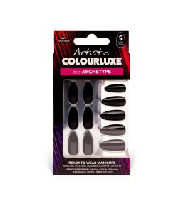 Artistic ColourLuxe Press-On Tips Short Almond - Onyx Obsession