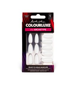 Artistic ColourLuxe Press-On Tips Short Almond - Whiteout Glam