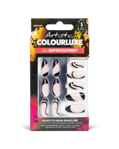 Artistic ColourLuxe Press-On Tips Short Almond - Zebra Drift