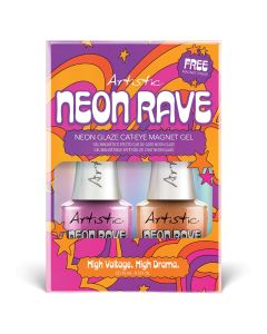 Artistic Neon Rave Glaze Cat-Eye Magnet Gel, Pink/Orange Duo 15 mL - 0.5 Fl. Oz. - Box