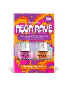 Artistic Neon Rave Glaze Cat-Eye Magnet Gel, Pink/Orange Duo 15 mL - 0.5 Fl. Oz. - Box