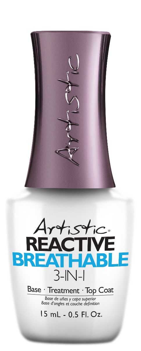 Artistic BREATHABLE 3-IN-1 Lacquer Base, Treatment, & Top Coat, 0.5 fl. oz. 